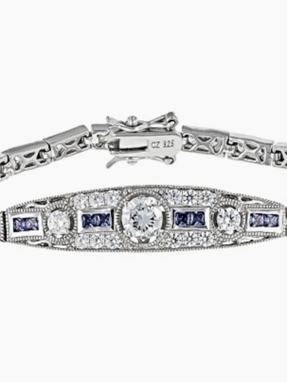 🌸JTV21 - Vanna K Blue and White Cubic Zirconia Simulants Bracelet💎🛍️